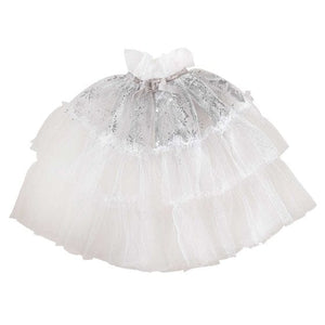 Capes & Robes Fancy Dress White & Silver Sparkle Fairy Princess Costume Cape