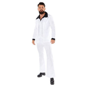 Costume Men 70's White Disco Suit Mens Costume