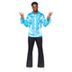 Costume Men Satin Ruffle Blue Shirt Mens Costume