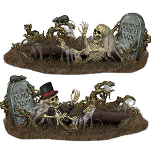 Decorations - Backdrop & Scene Setters Doomed Groom & Buried Bride 2pk