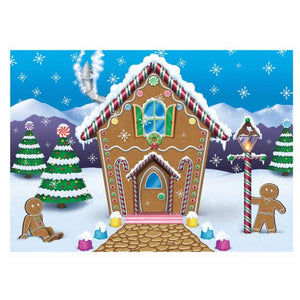 Decorations - Backdrop & Scene Setters Gingerbread House Fabric Backdrop 152cm x 213cm Each