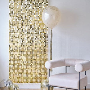 Decorations - Backdrop & Scene Setters Gold Party Shimmer Wall Back Drop 30.5cm x 30.5cm 12pk
