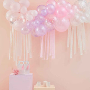 Decorations - Backdrop & Scene Setters Pastel Balloon Arch Backdrop & Streamers