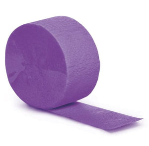 Decorations - Banners, Flags & Streamers Amethyst Purple Crepe Streamer 24m Each