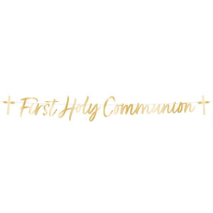 Decorations - Banners, Flags & Streamers Botanical Celebration First Holy Communion Letter Banner FSC 1.6m Each