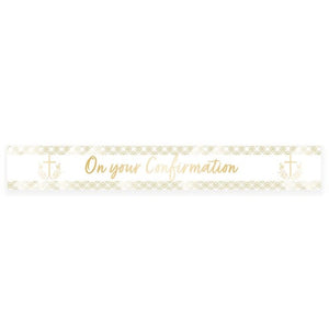 Decorations - Banners, Flags & Streamers Botanical Celebration On your Confirmation Foil Banner 2.7m Each