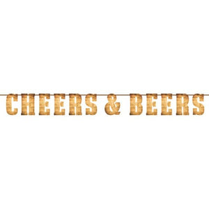 Decorations - Banners, Flags & Streamers Cheers & Beers String Banner 15cm x 2m Each