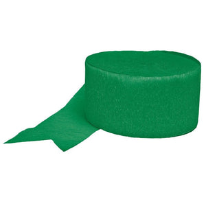 Decorations - Banners, Flags & Streamers Festive Green Crepe Streamer 24m Each