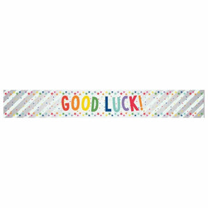 Decorations - Banners, Flags & Streamers Good Luck Multi-Coloured Foil Banner 2.7m Each