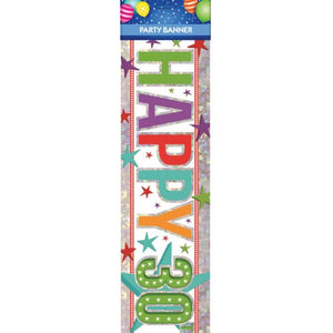 Decorations - Banners, Flags & Streamers Happy 30th Birthday Multi Banner Each