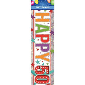 Decorations - Banners, Flags & Streamers Happy 50th Birthday Multi Banner Each