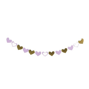 Decorations - Banners, Flags & Streamers Hearts Cardboard & Foil Garland 11cm x 8cm x 2m Each