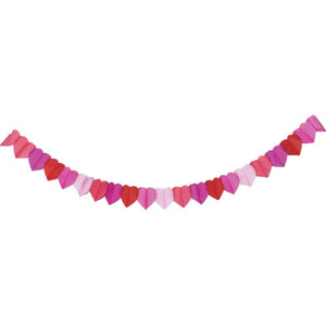 Decorations - Banners, Flags & Streamers Hearts Multi-Coloured Tissue Paper Banner 17cm x 3m Each