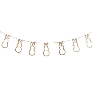 Decorations - Banners, Flags & Streamers Hey Bunny Wooden Bunting FSC 1.5m Each