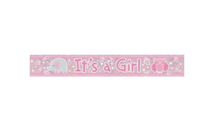Decorations - Banners, Flags & Streamers It's a Girl Holographic Banner 2.7m Each