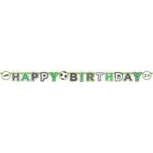 Decorations - Banners, Flags & Streamers Kicker Party Happy Birthday Letter Banner 15cm x 2m Each