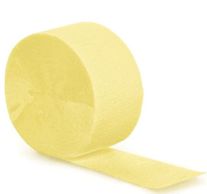 Decorations - Banners, Flags & Streamers Mimosa Yellow Crepe Streamer 24m Each