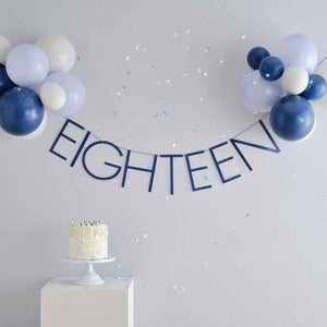 Decorations - Banners, Flags & Streamers Mix It Up Blue 18 Milestone Balloon Bunting FSC