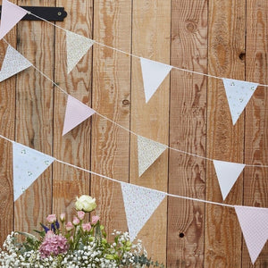 Decorations - Banners, Flags & Streamers Rustic Country Floral Bunting 10m Each