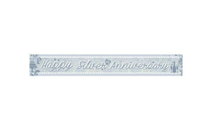 Decorations - Banners, Flags & Streamers Silver Anniversary Holographic Banner 2.7m Each