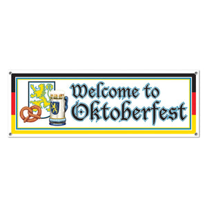 Decorations - Banners, Flags & Streamers Welcome To Oktoberfest Sign Banner 152cm x 53cm