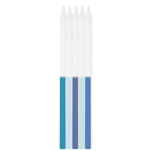 Decorations - Cake Decorations - Candles Blue Ombre Taper Candles 16cm 10pk