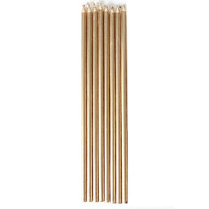 Decorations - Cake Decorations - Candles Gold Taper Candles 16cm 10pk