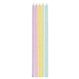 Decorations - Cake Decorations - Candles Pastel Taper Candles 16cm 10pk