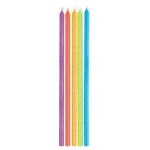 Decorations - Cake Decorations - Candles Primary Colours Taper Candles 16cm 10pk