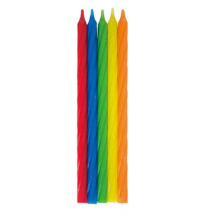 Decorations - Cake Decorations - Candles Primary Twist Taper Candles16cm 10pk