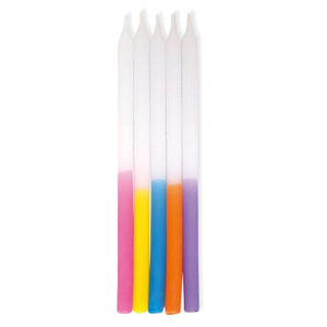 Decorations - Cake Decorations - Candles Rainbow Ombre Taper Candles16cm 10pk