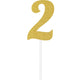 Decorations - Cake Decorations - Toppers & Banners 2 Gold Glittered Number Cake Topper Each