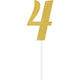 Decorations - Cake Decorations - Toppers & Banners 4 Gold Glittered Number Cake Topper Each