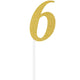 Decorations - Cake Decorations - Toppers & Banners 6 Gold Glittered Number Cake Topper Each