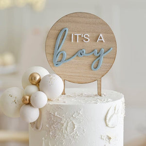 Decorations - Cake Decorations - Toppers & Banners Teddy Bear It's a Boy Cake Topper 17.8cm x 12cm Each