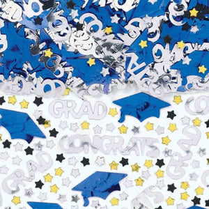 Decorations - Centerpiece & Confetti Grad Congrats Bright Royal Blue Embossed Confetti 70g Each