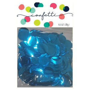 Decorations - Centerpiece & Confetti Metallic Caribbean Blue Foil Confetti Circles 2cm 28g