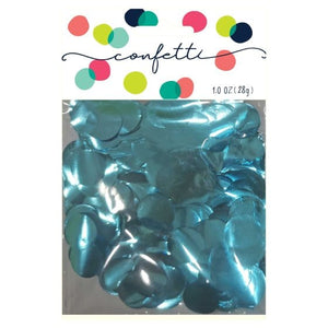 Decorations - Centerpiece & Confetti Metallic Light Blue Foil Confetti Circles 2cm 28g