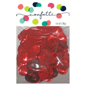 Decorations - Centerpiece & Confetti Metallic Red Foil Confetti Circles 2cm 28g