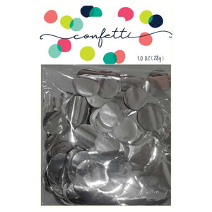 Decorations - Centerpiece & Confetti Metallic Silver Foil Confetti Circles 2cm 28g