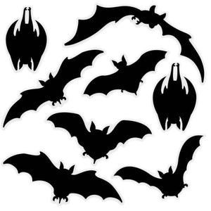 Decorations - Cutouts Bat Silhouette Clings 8pk