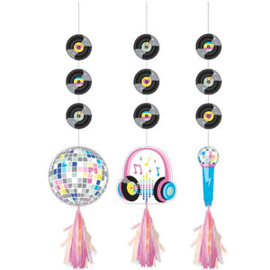 Decorations - Cutouts Birthday Beats Hanging Coutouts 99cm 3pk