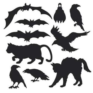 Decorations - Cutouts Black Animals Silhouettes Cutouts 10pk