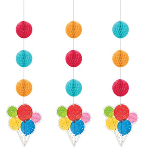 Decorations - Cutouts Confetti Balloons Hanging Cutouts 3pk
