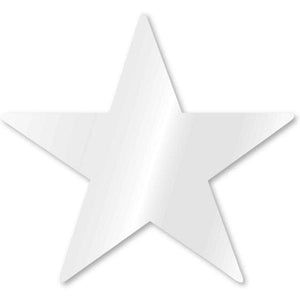 Decorations - Cutouts Frosty White Foil Star Cutouts 12cm 5pk