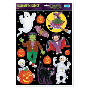 Decorations - Cutouts Halloween Character Clings 12pk