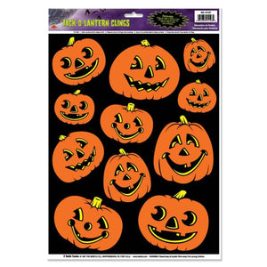 Decorations - Cutouts Jack-O-Lantern Clings 11pk