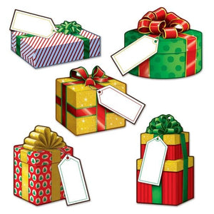 Decorations - Cutouts Mini Christmas Gift Cutouts 10pk