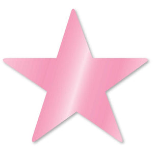 Decorations - Cutouts New Pink Foil Star Cutouts 12cm 5pk