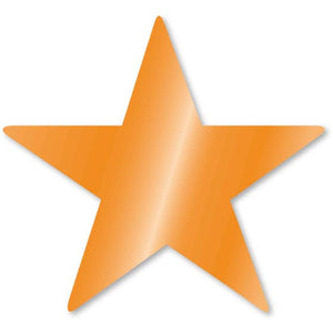 Decorations - Cutouts Orange Foil Star Cutouts 12cm 5pk